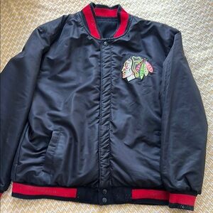 Black Bomber Jacket with Red Trim